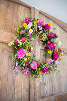 Elegant Arrangements: Springbank Flowers Wedding Wreath at Talhenbont Hall